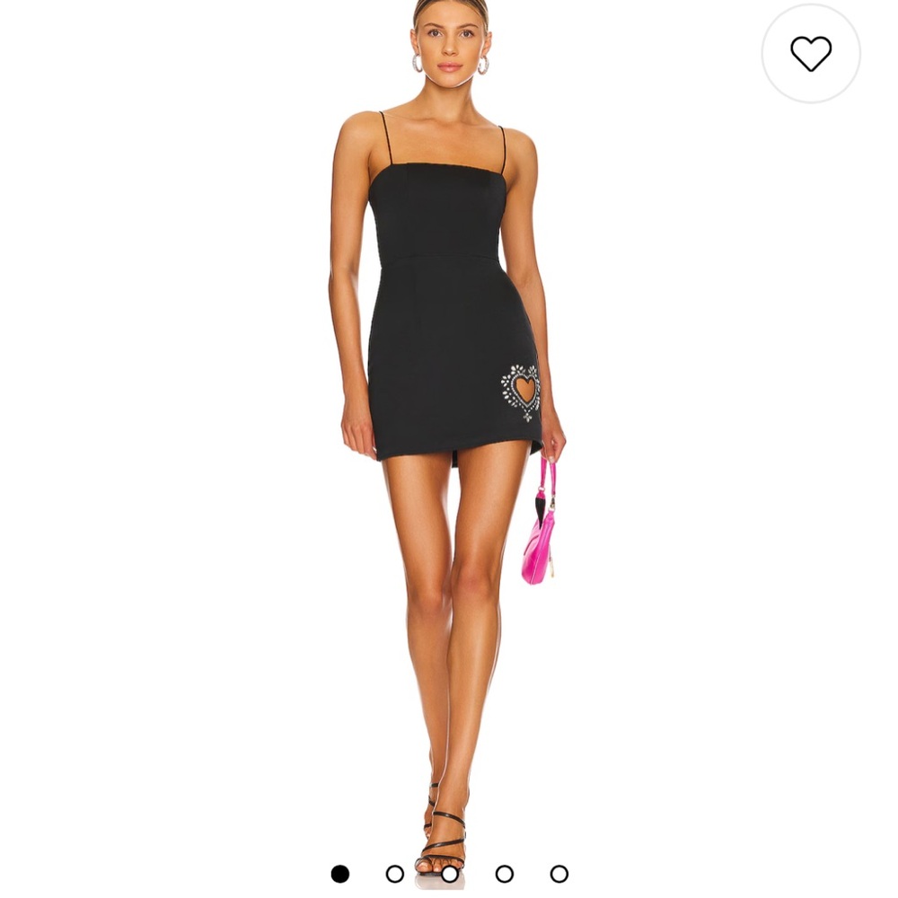 Revolve Cait Heart Cut Out Mini Dress in Black